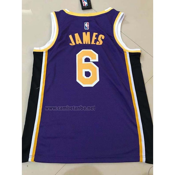 Camiseta Los Angeles Lakers LeBron James #6 Statement 2021-22 Violeta